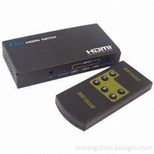 3D 3 x 1 HDMI Switch, Allows you to Switch Between 3 HDMI Sources and your HD Monitor Easily